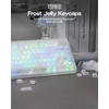image:imageEPOMAKER Frost Jelly Keycaps Set  126 Keys Forged Carbon Fiber Keycaps Cherry Profile ABSPC MXStyle Compatible for 6168848798100104108 ANSI Layout Mechanical Gaming Keyboards BlueWhite