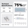 image:imageEPOMAKER HE75 V2 Hall Effect Gaming Keyboard 8K Polling amp 01ms 8000mAh amp 24GhzBT Hot Swap Key amp Knob 0005mm Adjustable Actuation Rapid Triggering Creamy amp Thocky BlackWhite