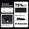 image:imageEPOMAKER HE75 V2 Hall Effect Gaming Keyboard 8K Polling amp 01ms 8000mAh amp 24GhzBT Hot Swap Key amp Knob 0005mm Adjustable Actuation Rapid Triggering Creamy amp Thocky BlackBlack