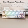 image:imageEPOMAKER TH80 V2 75 Wireless Mechanical Keyboard with Metal KnobOpalux Keycaps Set  134 Keys PBT Keycaps with Exquisite Seashell Pattern