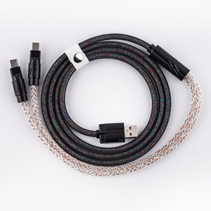 image:imageEPOMAKER 2in1 USBC Dual 8K Gaming Keyboard Cable Single Crystal Copper Braided Charging CableUSB A to Type C for Mechanical KeyboardsMagnetic KeyboardMiceHubs Black GlossBlack