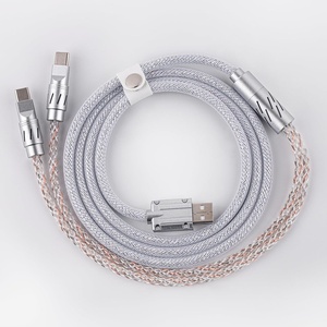 image:imageEPOMAKER 2in1 USBC Dual 8K Gaming Keyboard Cable Single Crystal Copper Braided Charging CableUSB A to Type C for Mechanical KeyboardsMagnetic KeyboardMiceHubs Black GlossWhite