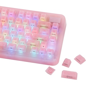 image:imageEPOMAKER Frost Jelly Keycaps Set  126 Keys Forged Carbon Fiber Keycaps Cherry Profile ABSPC MXStyle Compatible for 6168848798100104108 ANSI Layout Mechanical Gaming Keyboards BluePink