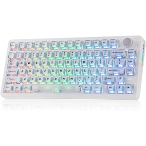 image:imageEPOMAKER HE75 V2 Hall Effect Gaming Keyboard 8K Polling amp 01ms 8000mAh amp 24GhzBT Hot Swap Key amp Knob 0005mm Adjustable Actuation Rapid Triggering Creamy amp Thocky BlackWhite