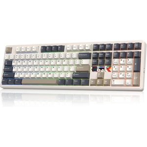 image:imageEPOMAKER X Aula F108 PRO V2 Wireless Gaming Keyboard with 10000mAh Battery DotMatrix Display RGB Backlit Full Size Mechanical Keyboard for MacPCAndroid Retro White ReaperRetro White