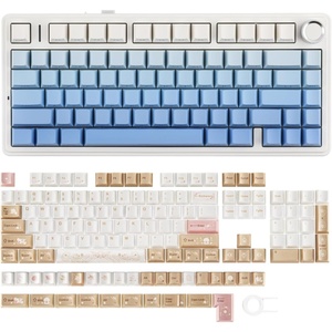 image:imageEPOMAKER x Aula F75 Gasket Mechanical KeyboardOpalux Keycaps Set  134 Keys PBT Keycaps with Exquisite Seashell Pattern
