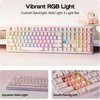 image:imageEPOMAKER X Aula F108 PRO V2 Wireless Gaming Keyboard with 10000mAh Battery DotMatrix Display RGB Backlit Full Size Mechanical Keyboard for MacPCAndroid Pink Silent Cotton CandyPink