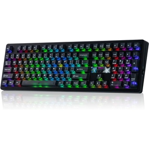 image:imageEPOMAKER X Aula F108 PRO V2 Wireless Gaming Keyboard with 10000mAh Battery DotMatrix Display RGB Backlit Full Size Mechanical Keyboard for MacPCAndroid Pink Silent Cotton CandyBlack