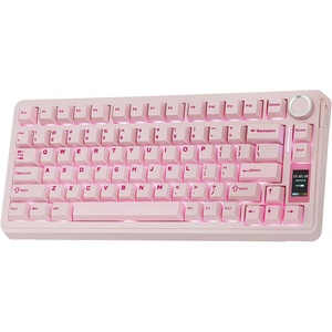 image:imageEPOMAKER X Aula EA75 MAX Wireless Gaming Keyboard with Screen amp Knob 5000mAh HotSwap Lubed Switches RGB Backlit Creamy Gasket 75 Mechanical Keyboard Retro White Reaper SwitchPink