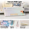 image:imageEPOMAKER TH80 V2 PRO Wireless Gaming Keyboard with ScreenampKnobOpalux Keycaps Set  134 Keys PBT Keycaps with Exquisite Seashell Pattern