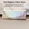 image:imageEPOMAKER TH80 V2 PRO Wireless Gaming Keyboard with ScreenampKnobOpalux Keycaps Set  134 Keys PBT Keycaps with Exquisite Seashell Pattern