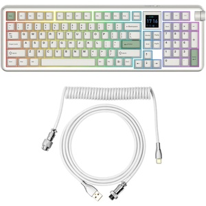 image:imageEPOMAKER RT100 PRO Wireless Gaming Keyboard with 154 ScreenampKnobMix 18m Coiled Keyboard Cable