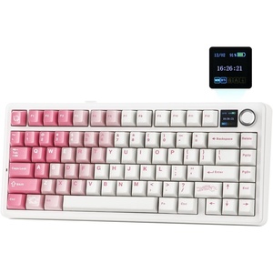image:imageEPOMAKER X Aula F75 MAX Wireless Mechanical Keyboard with TFT Screen and Knob Gasket Keyboard in 75 Layout Hot Swappable Gaming Keyboard for PCMacLinux Matte BlackWhite Pink