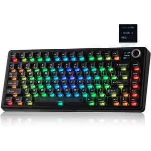 image:imageEPOMAKER X Aula F75 MAX Wireless Mechanical Keyboard with TFT Screen and Knob Gasket Keyboard in 75 Layout Hot Swappable Gaming Keyboard for PCMacLinux Matte BlackMatte Black