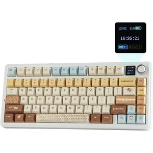image:imageEPOMAKER X Aula F75 MAX Wireless Mechanical Keyboard with TFT Screen and Knob Gasket Keyboard in 75 Layout Hot Swappable Gaming Keyboard for PCMacLinux Matte BlackCaramel