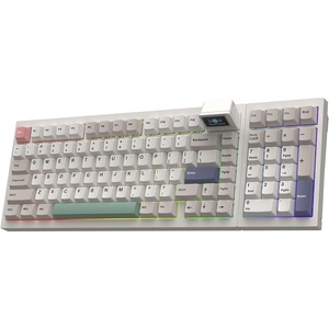 image:imageEPOMAKER RT98 Creative Modular Retro Gaming Keyboard wDetachable Mini TV  TriMode BT24GUSBC 8000mAh RGB PBT Keycap Creamy Mechanical Keyboard for WinMac Righthanded Sea Salt SilentRighthanded