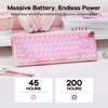 image:imageEPOMAKER TH65 Wireless Mechanical Gaming Keyboard with Knob amp 8000mAh  Adjustable Kickstand for Comfort Typing 65 BT24GHzUSBC HotSwap CreamyampThocky Gasket Retro White Creamy JadePink