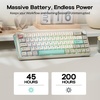 image:imageEPOMAKER TH65 Wireless Mechanical Gaming Keyboard with Knob amp 8000mAh  Adjustable Kickstand for Comfort Typing 65 BT24GHzUSBC HotSwap CreamyampThocky Gasket Retro White Creamy JadeRetro White