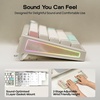image:imageEPOMAKER TH65 Wireless Mechanical Gaming Keyboard with Knob amp 8000mAh  Adjustable Kickstand for Comfort Typing 65 BT24GHzUSBC HotSwap CreamyampThocky Gasket Retro White Creamy JadeRetro White