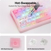 image:imageEPOMAKER TH65 Wireless Mechanical Gaming Keyboard with Knob amp 8000mAh  Adjustable Kickstand for Comfort Typing 65 BT24GHzUSBC HotSwap CreamyampThocky Gasket Retro White Creamy JadePink