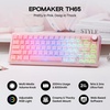 image:imageEPOMAKER TH65 Wireless Mechanical Gaming Keyboard with Knob amp 8000mAh  Adjustable Kickstand for Comfort Typing 65 BT24GHzUSBC HotSwap CreamyampThocky Gasket Retro White Creamy JadePink