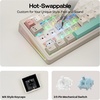 image:imageEPOMAKER TH65 Wireless Mechanical Gaming Keyboard with Knob amp 8000mAh  Adjustable Kickstand for Comfort Typing 65 BT24GHzUSBC HotSwap CreamyampThocky Gasket Retro White Creamy JadeRetro White