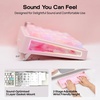 image:imageEPOMAKER TH65 Wireless Mechanical Gaming Keyboard with Knob amp 8000mAh  Adjustable Kickstand for Comfort Typing 65 BT24GHzUSBC HotSwap CreamyampThocky Gasket Retro White Creamy JadePink