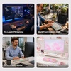 image:imageEPOMAKER TH65 Wireless Mechanical Gaming Keyboard with Knob amp 8000mAh  Adjustable Kickstand for Comfort Typing 65 BT24GHzUSBC HotSwap CreamyampThocky Gasket Retro White Creamy JadePink
