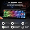 image:imageEPOMAKER TH65 Wireless Mechanical Gaming Keyboard with Knob amp 8000mAh  Adjustable Kickstand for Comfort Typing 65 BT24GHzUSBC HotSwap CreamyampThocky Gasket Retro White Creamy JadeBlack