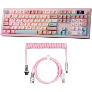 image:imageEPOMAKER Aula S102 PRO Membrane Gaming Keyboard wTFT Screen amp Volume KnobPuff Aviator Coiled USB Cable